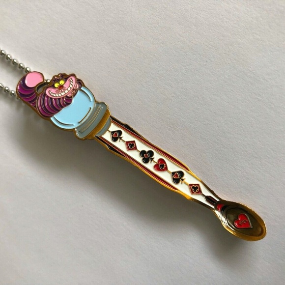 Mini Spoon Pendant Necklace The Tiny Mad Cat Inspired by Alice in Wonderland - Picture 2 of 5